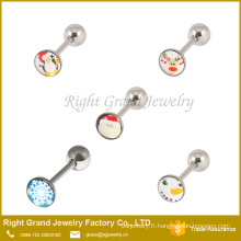 Santa Claus Logo langue anneau Barbell corps bijoux mignon langue barres Piercing